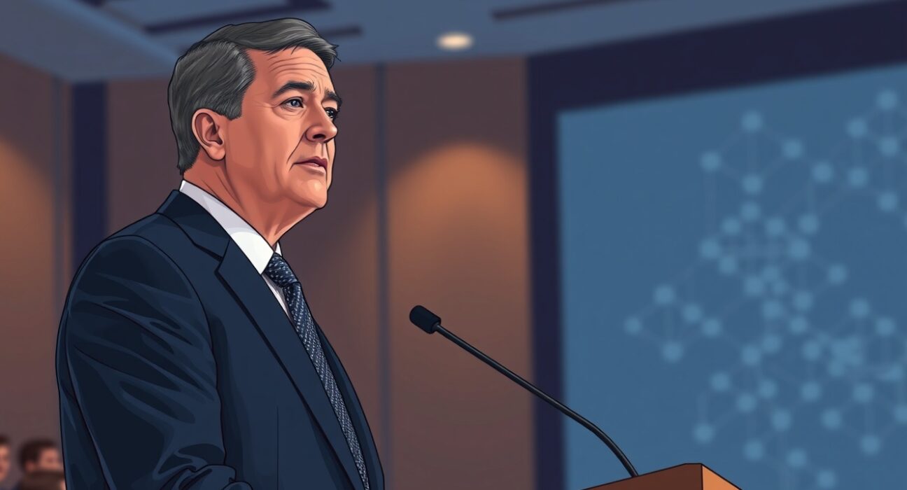 SEC Chairman Paul Atkins speaking about tokenized securities regulation at Washington blockchain summit