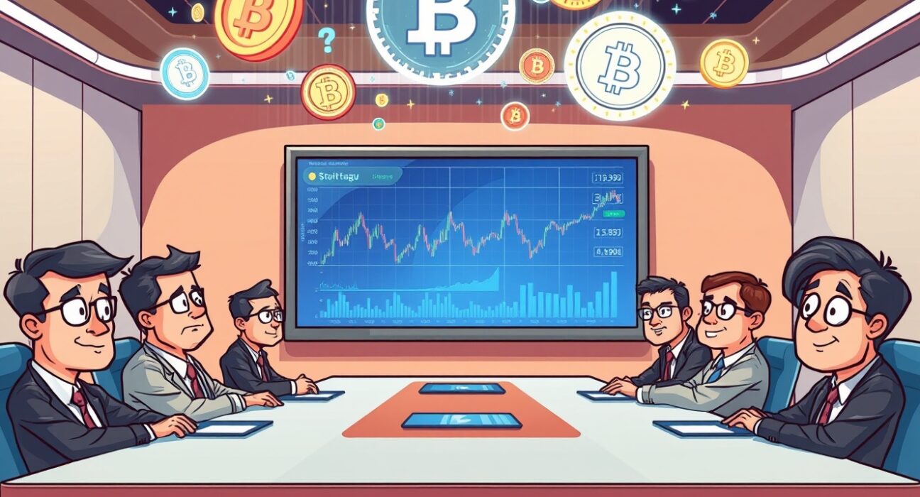 Executives strategizing a significant Web3 investment in cryptocurrency and RWA tokenization, highlighting SEGG Media's digital finance push.