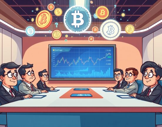 Executives strategizing a significant Web3 investment in cryptocurrency and RWA tokenization, highlighting SEGG Media's digital finance push.