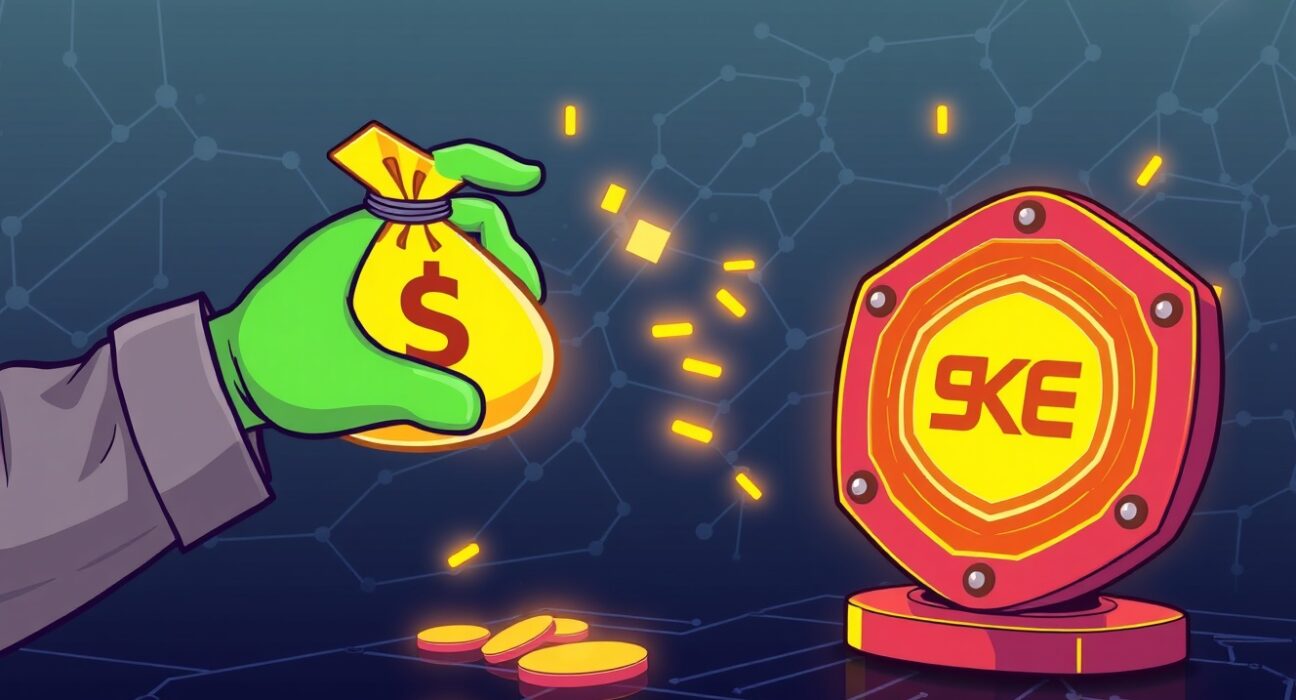 A cartoon image depicting a successful recovery of funds by a Sei-based DEX aggregator, highlighting a security resolution.