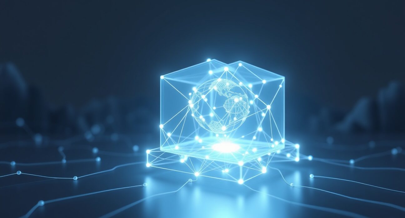 Sei blockchain network visualization showing interconnected nodes and data flow representing the Giga Upgrade's technical infrastructure.