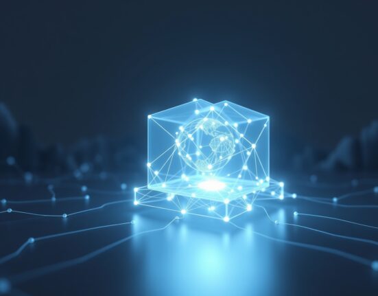 Sei blockchain network visualization showing interconnected nodes and data flow representing the Giga Upgrade's technical infrastructure.