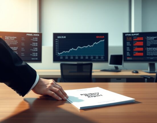 Analysis of SEK stability and Riksbank monetary policy patience in a modern control room setting.