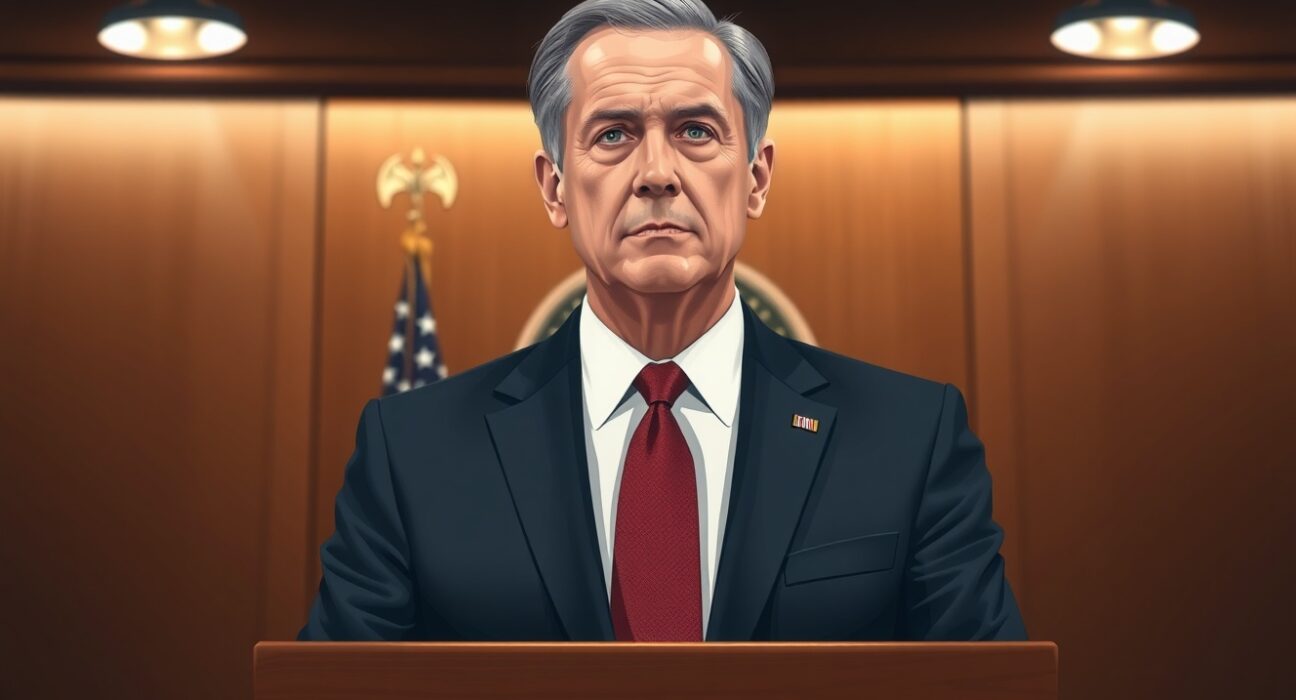 US Senate Banking Chair Tim Scott announces stablecoin regulation agreement at a press conference.