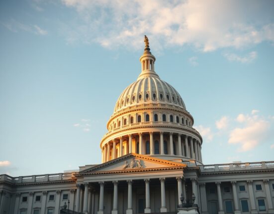 US Capitol building during golden hour, symbolizing Senate legislative action on the CLARITY Act.