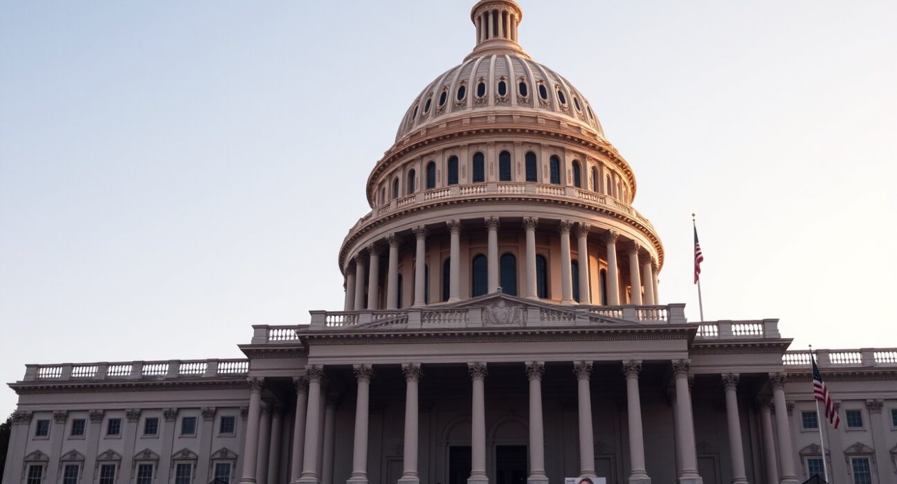 U.S. Capitol building in Washington D.C. under afternoon light, symbolizing the Senate confirmation vote for Kevin Warsh as Fed Chair.