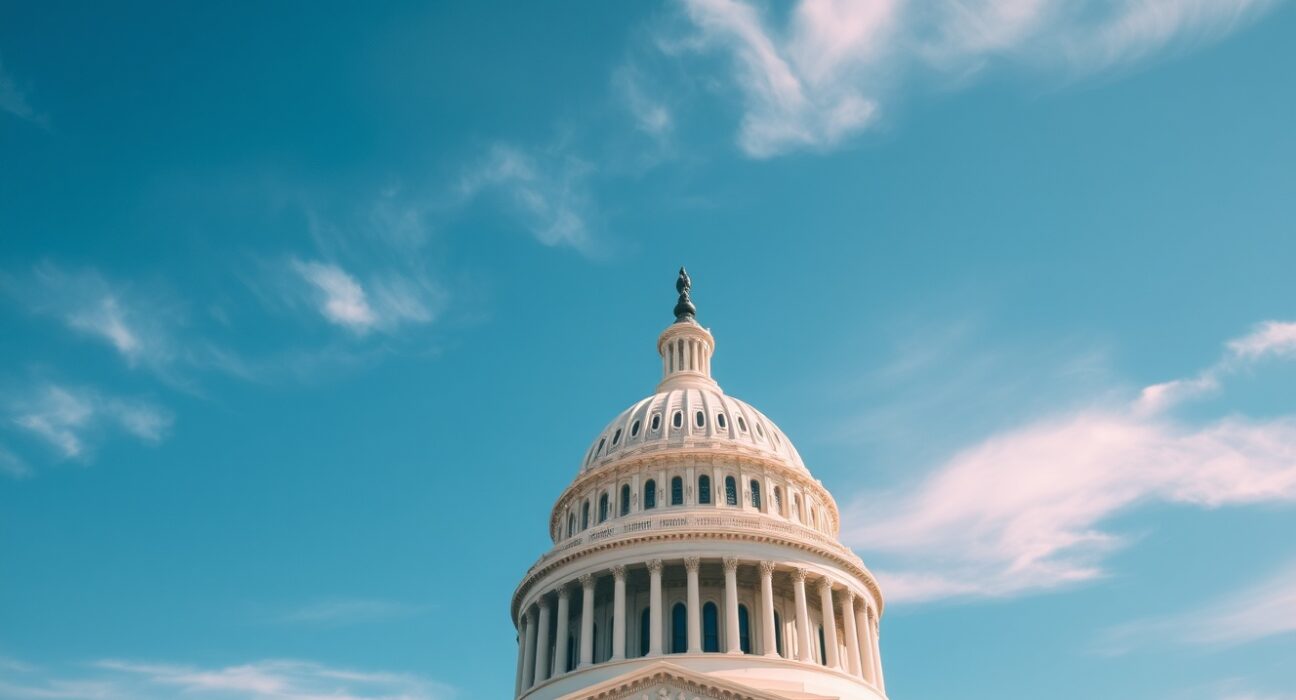 US Capitol building in Washington DC under clear sky for Federal Reserve confirmation news