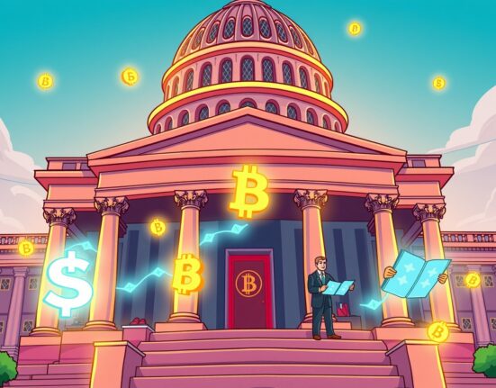 US Senate crypto market structure bill illustration showing digital assets regulation process