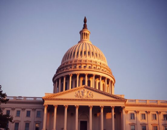 U.S. Capitol building exterior under clear sky, symbolizing legislative action on crypto.