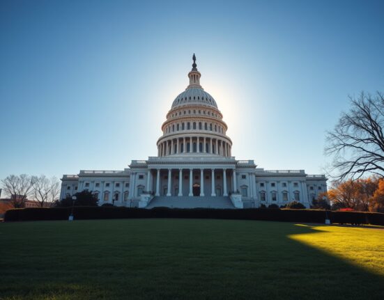 US Capitol building exterior under clear sky, representing Senate legislative action on CBDC ban.