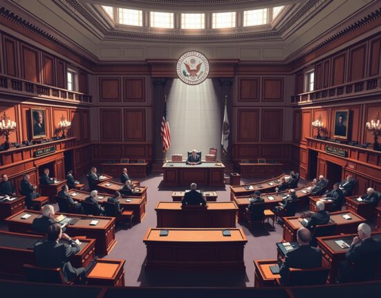 U.S. Senate chamber during unanimous vote on prediction market ban for members, April 2025