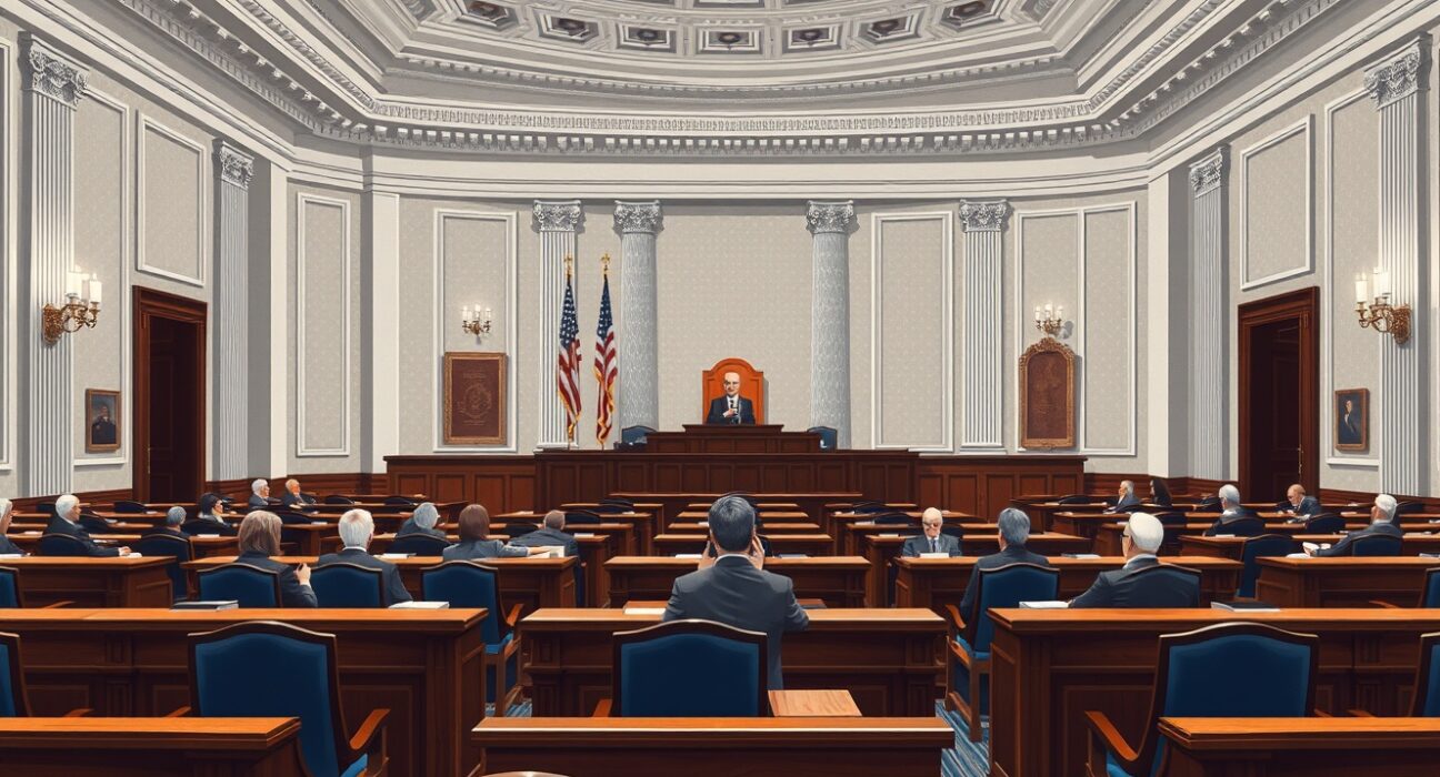 US Senate chamber during debate on Iran war powers resolution