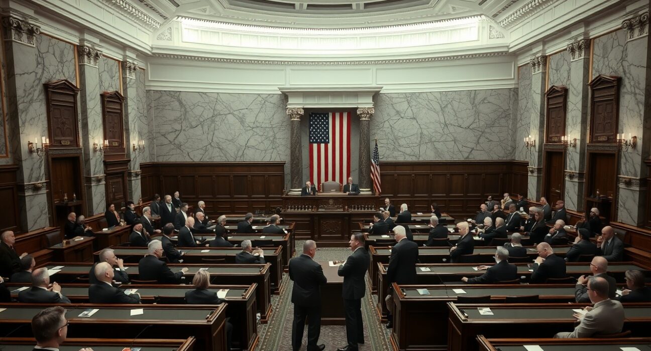 U.S. Senate chamber during a vote on Iran war powers resolution