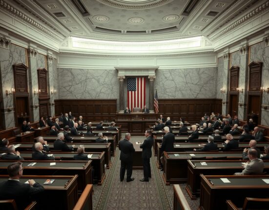 U.S. Senate chamber during a vote on Iran war powers resolution
