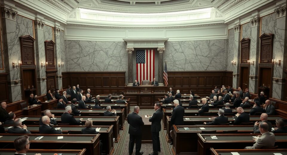 U.S. Senate chamber during a vote on Iran war powers resolution