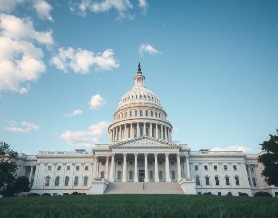 US Capitol building on a clear day, setting for Senate legislative debate on the CLARITY Act.