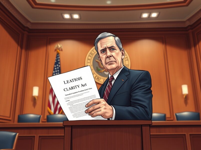 US Senator Thom Tillis announces a draft compromise on stablecoin interest for the CLARITY crypto bill.