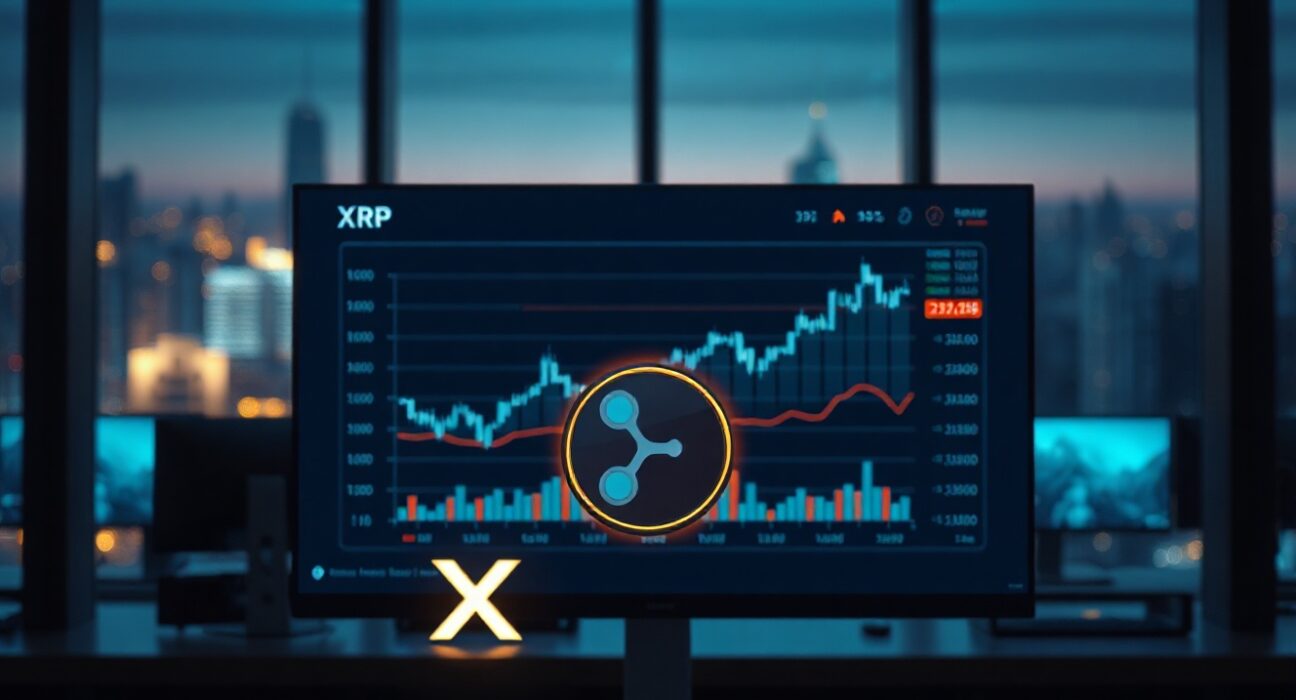 Digital dashboard showing FXRP collateral metrics for RLUSD vault on Ethereum