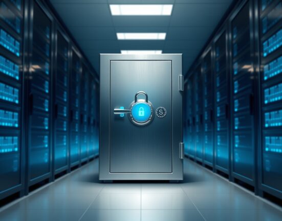 Secure digital vault representing Sentora's protection during the Drift Protocol cryptocurrency hack.