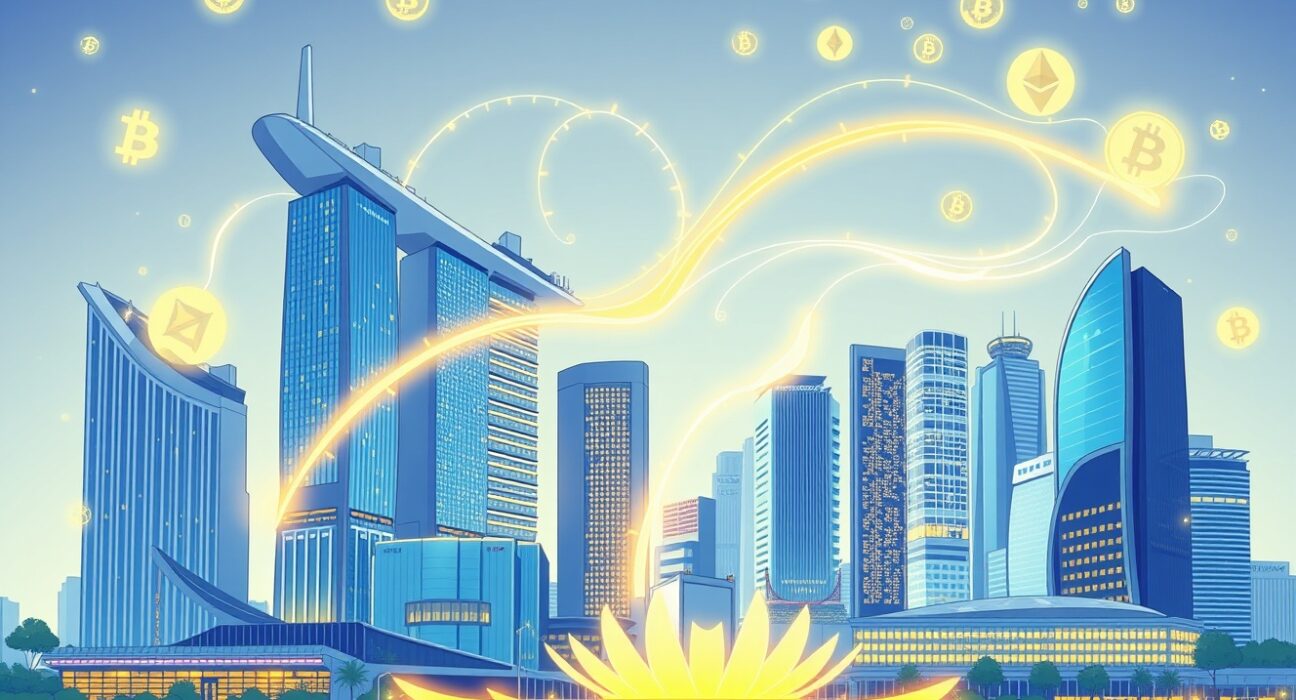 SGX crypto perpetual futures attracting institutional liquidity flow in a vibrant financial hub.