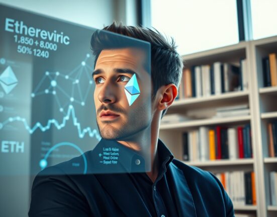 Shapeshift founder Erik Voorhees analyzing Ethereum blockchain data and market charts.