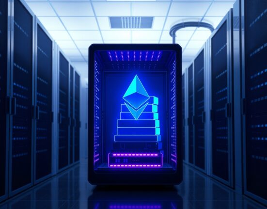 SharpLink's ETH staking rewards milestone represented in secure digital infrastructure