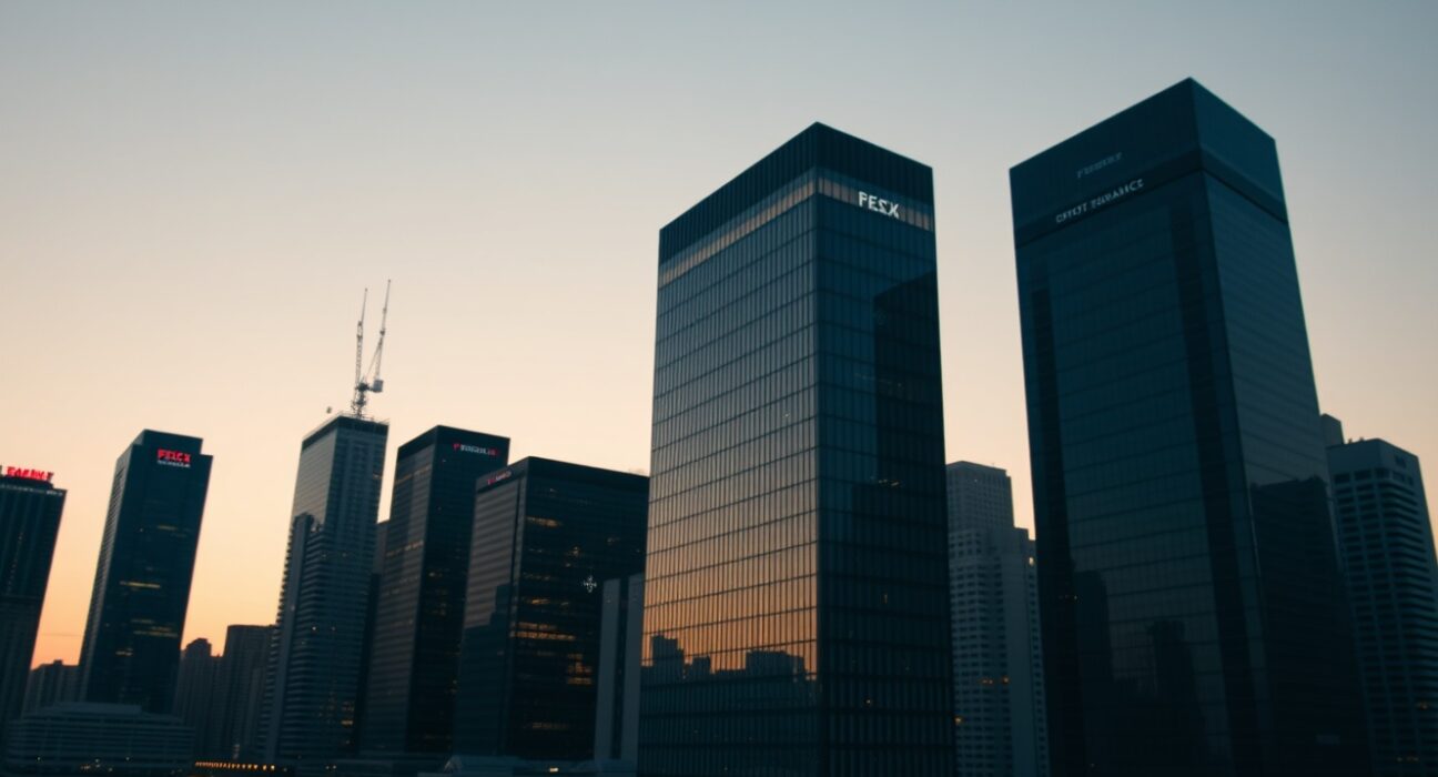 Dubai skyline with a modern financial building, symbolizing the crypto exchange Shelbit's operations and regulatory scrutiny.