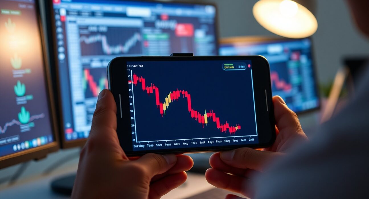 Shiba Inu price chart showing a decline on a trading screen