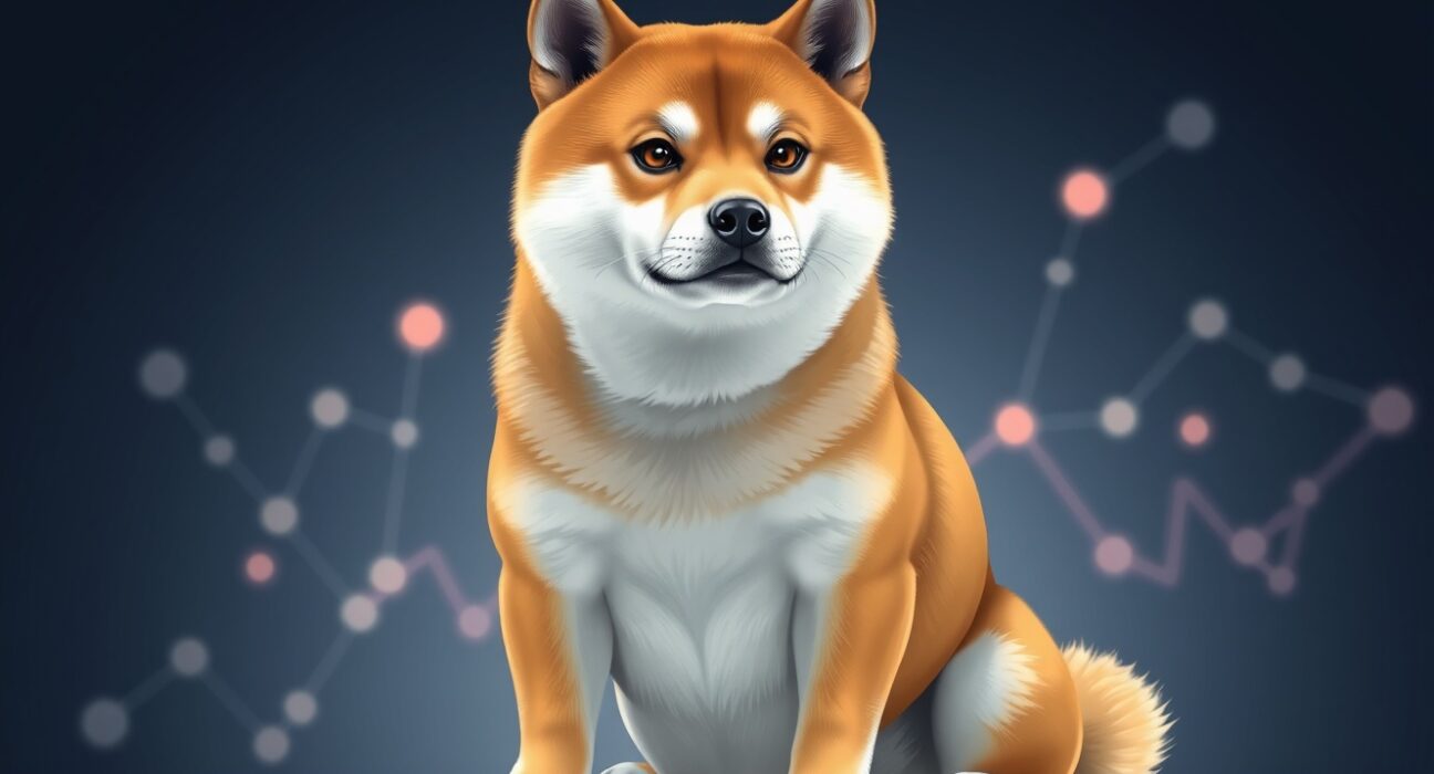Shiba Inu dog representing the SHIB cryptocurrency token for market analysis and price forecast.