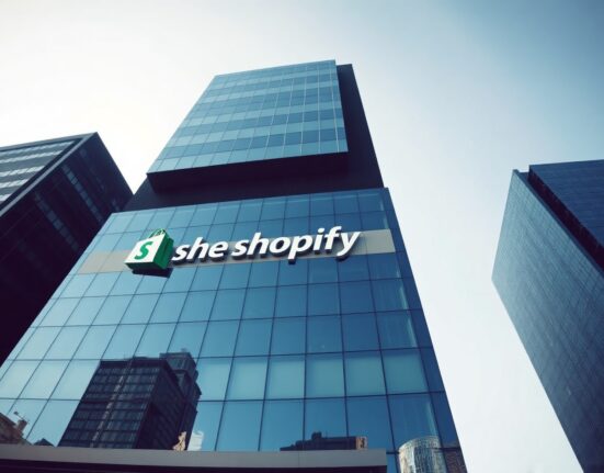 Shopify headquarters building on a sunny day, symbolizing strong Q2 performance