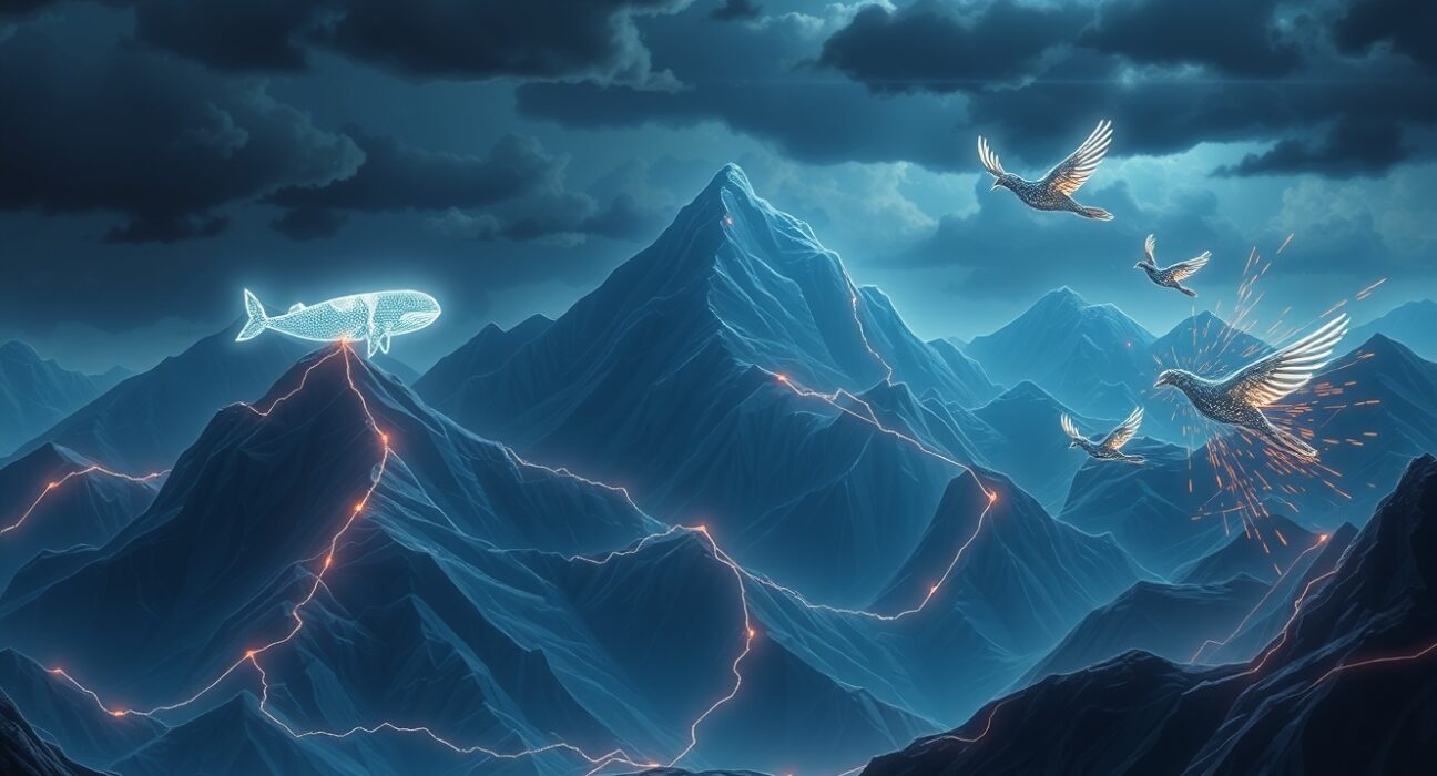 Conceptual art representing a massive short squeeze causing $155M in crypto liquidations across major digital assets.