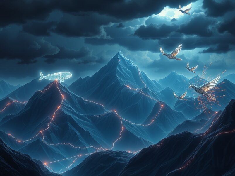 Conceptual art representing a massive short squeeze causing $155M in crypto liquidations across major digital assets.