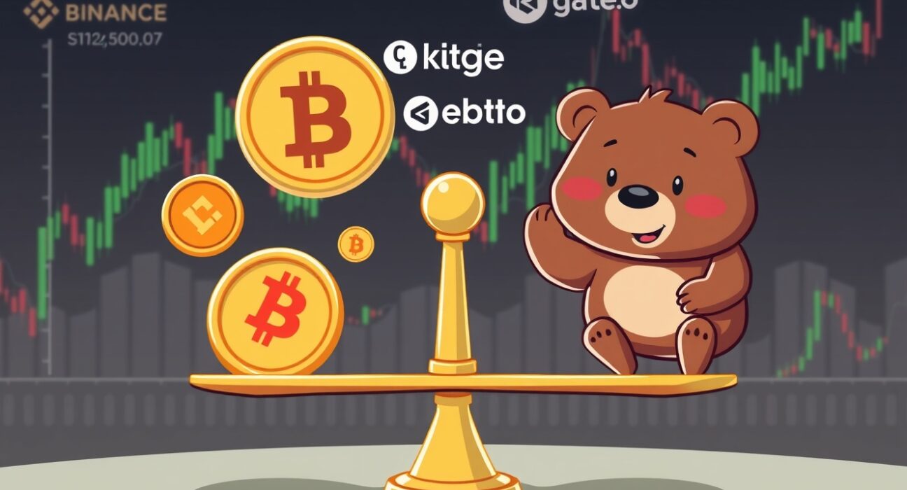 Cartoon illustration showing shorts gaining a slight edge in BTC perpetuals market sentiment