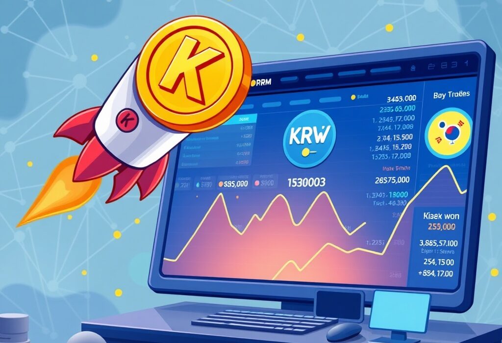A cartoon image symbolizing the Sidekick (K) listing on Coinone, highlighting new KRW trading opportunities for users.