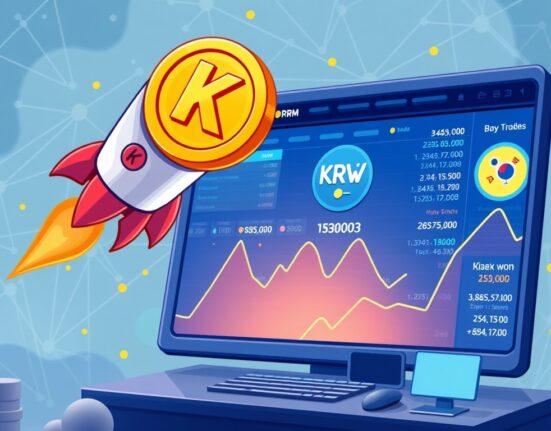 A cartoon image symbolizing the Sidekick (K) listing on Coinone, highlighting new KRW trading opportunities for users.