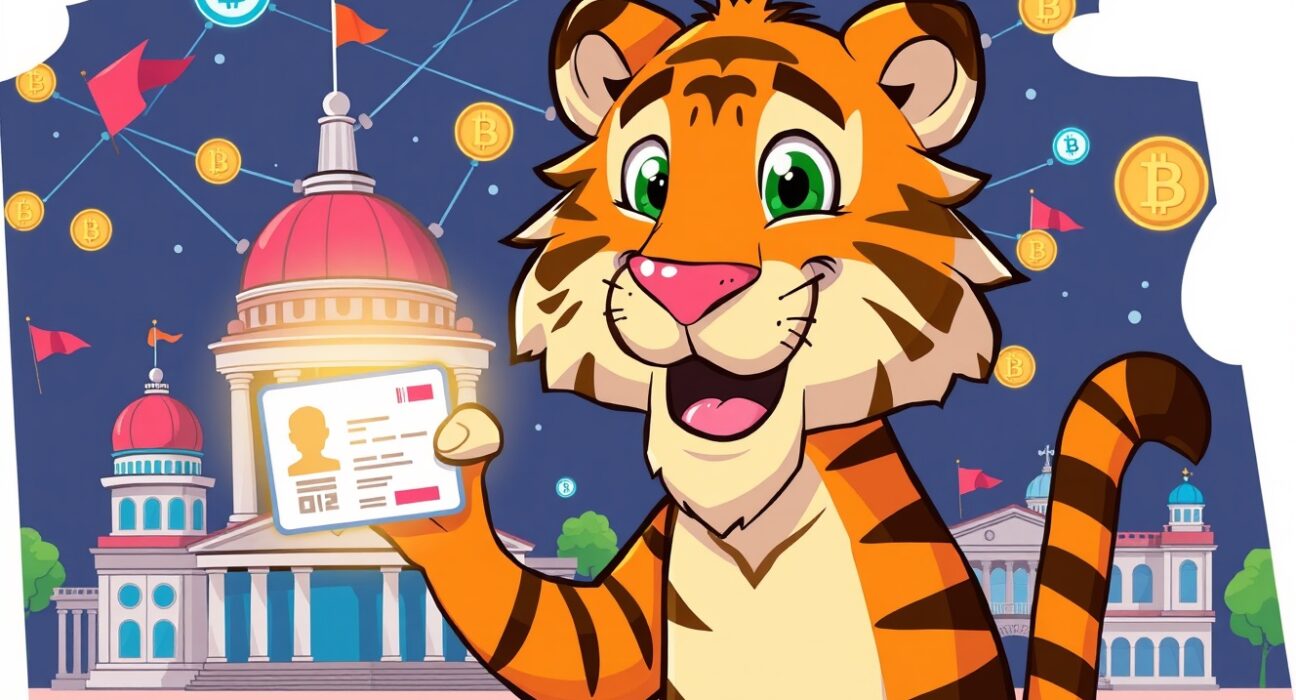 Sign blockchain infrastructure connecting digital identity to government systems through secure networks