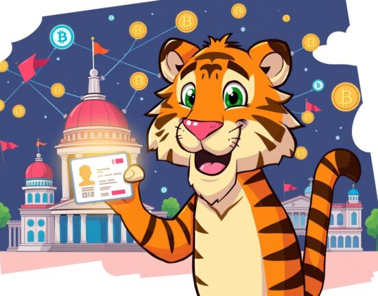 Sign blockchain infrastructure connecting digital identity to government systems through secure networks