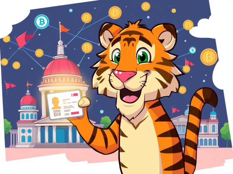 Sign blockchain infrastructure connecting digital identity to government systems through secure networks