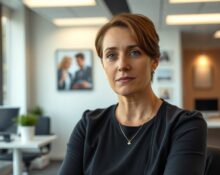 Meredith Whittaker, President of Signal, in a serious interview setting about AI privacy concerns.