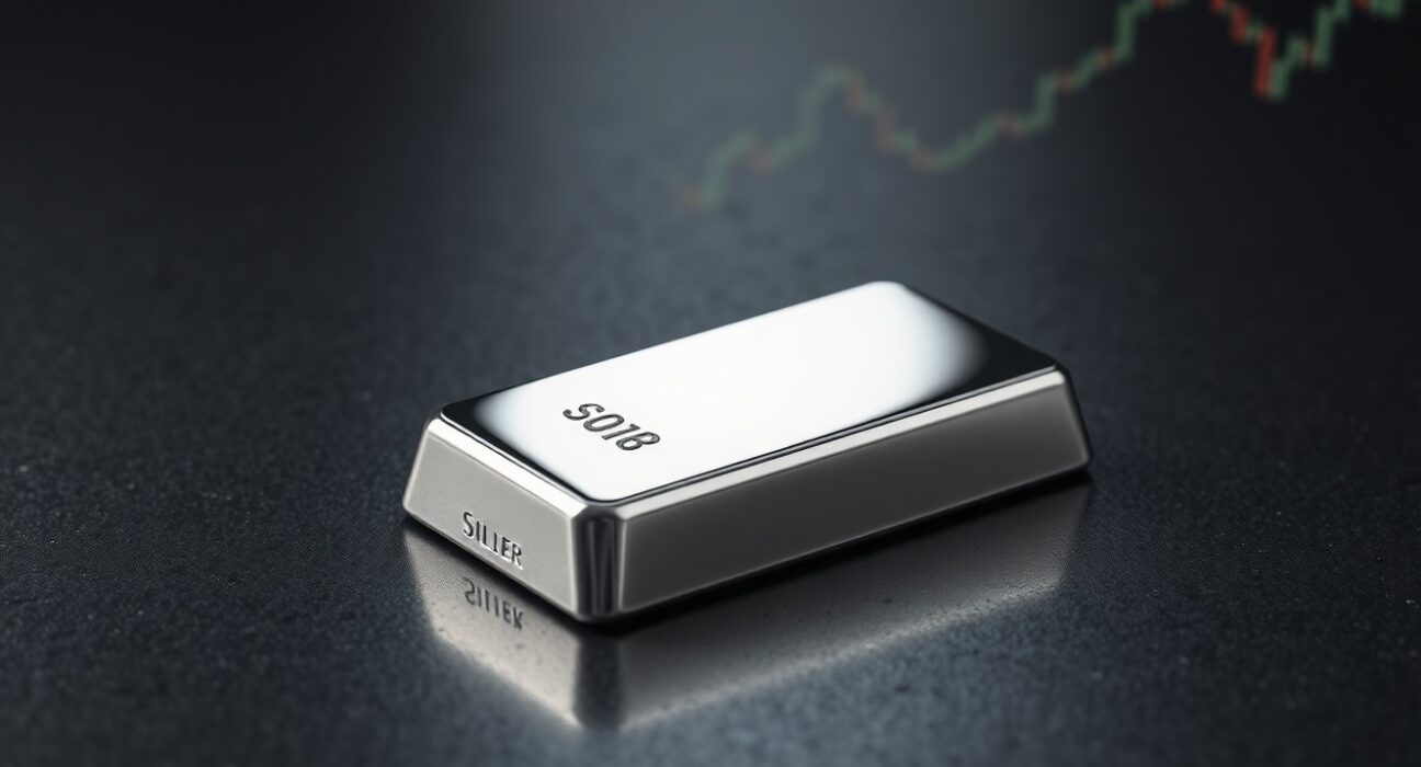 Silver bullion bar representing the surge in XAG/USD price past key technical levels.