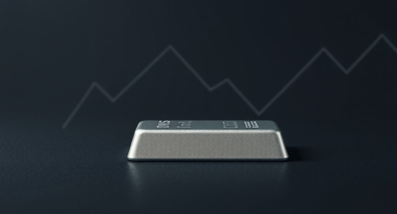 Silver price forecast analysis showing a silver bar with a bearish chart pattern.