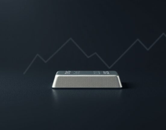 Silver price forecast analysis showing a silver bar with a bearish chart pattern.