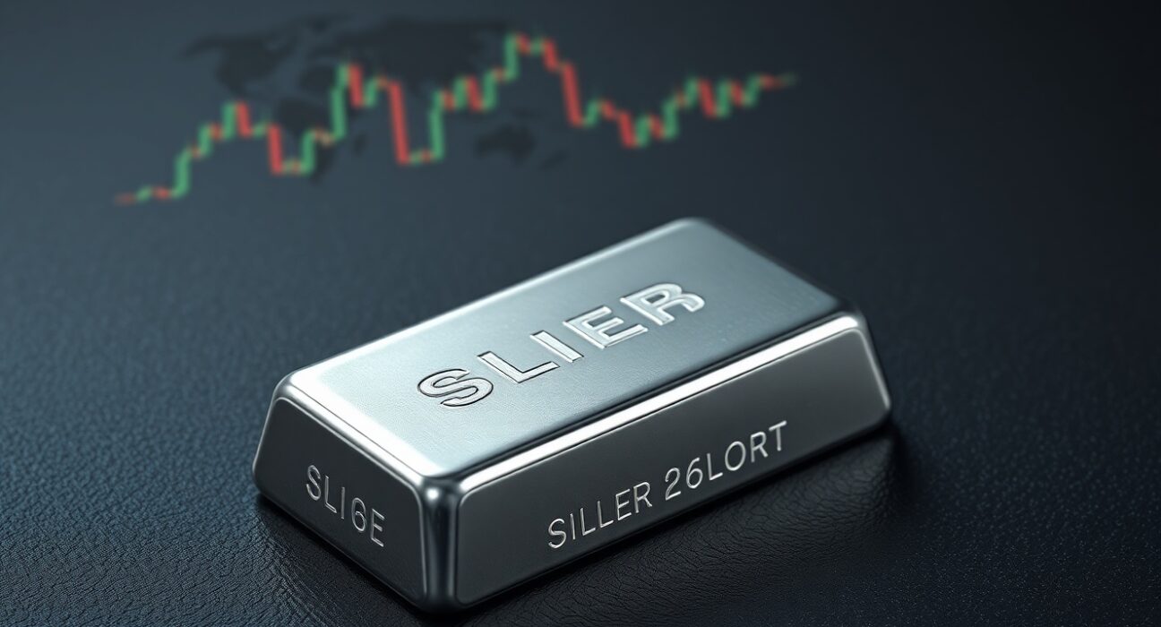 Silver bullion bar representing market analysis and silver price forecasts amid geopolitical risk.