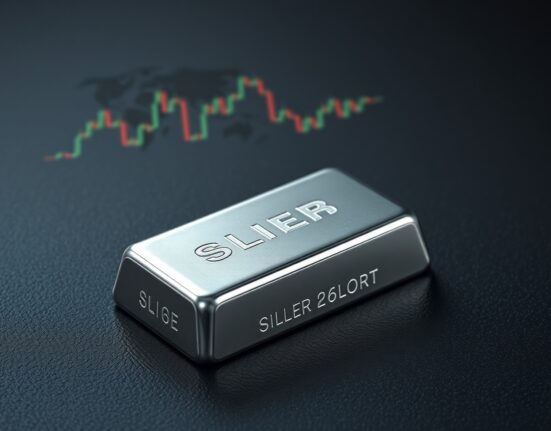 Silver bullion bar representing market analysis and silver price forecasts amid geopolitical risk.