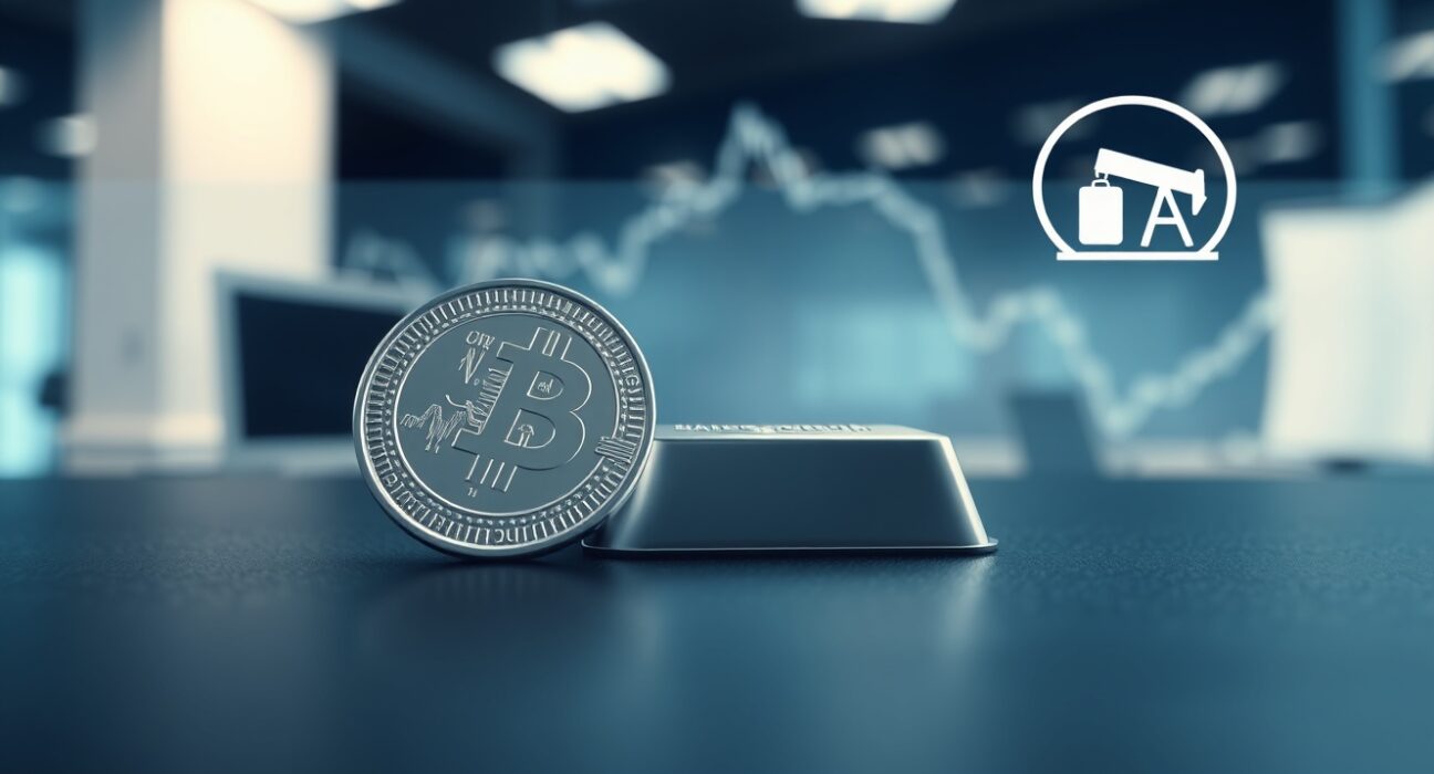 Silver price forecast chart showing XAG/USD vulnerability near $75 amid rising oil prices and weekly gains.