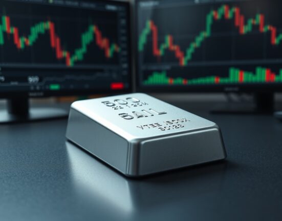 Silver price forecast analysis with a silver bullion bar representing XAG/USD market movements.