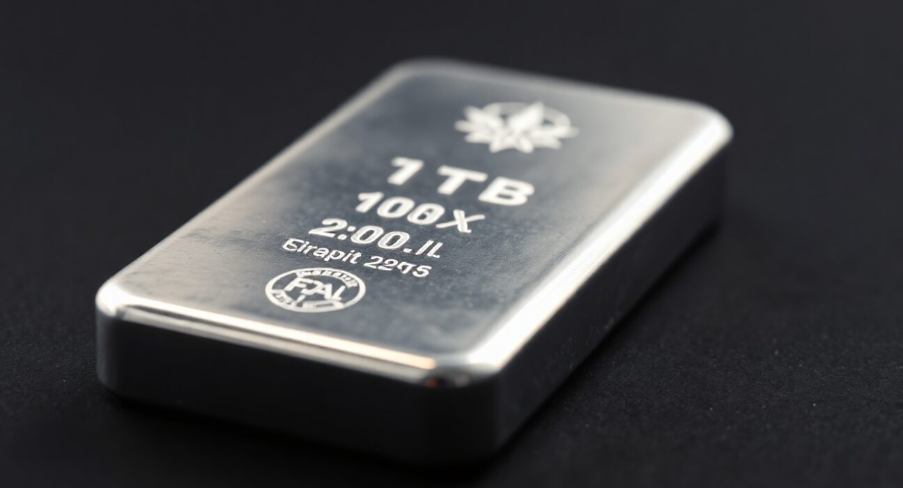 Close-up of a polished silver bar on a dark surface for precious metals market news