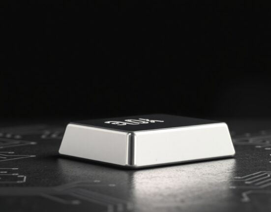 Silver bullion bar representing the XAG/USD price holding gains near $87 amid economic uncertainty.