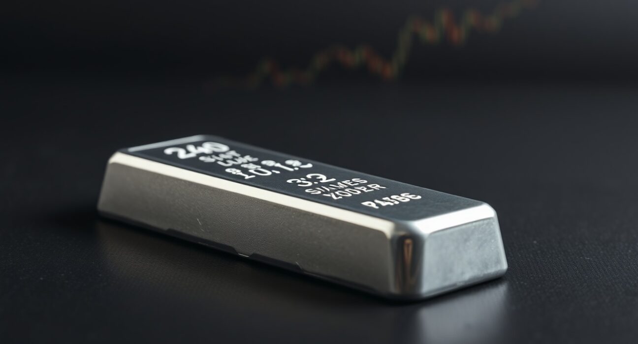 Silver price forecast analysis with silver bullion representing XAG/USD market movements.