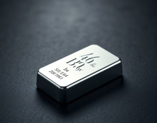 Silver price forecast analysis with silver bullion representing XAG/USD market resistance.